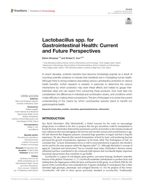 lactobacilos plm|Lactobacillus spp. for Gastrointestinal Health: Current and Future .